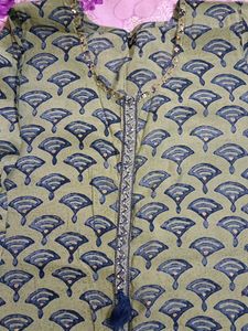 Green Printed Kurta