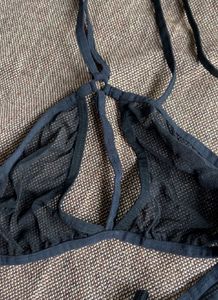 Sheer Black Halter Neck Bra