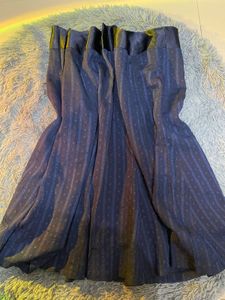 Navy Blue Striped Skirt