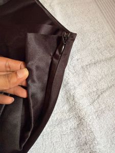 Black satin skirt