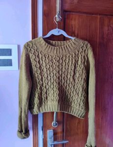 Olive Green Textured Sweater