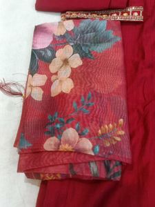 Elegant Red Kurta Set with Dupatta M