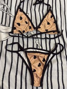 Cute Heart Print Bikini Set