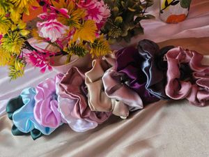 Set of 10 Satin scrunchies