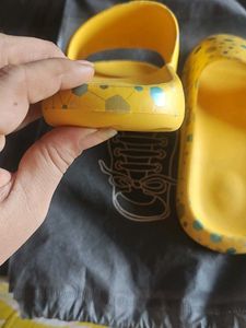 Bright Yellow Slip-On Slides