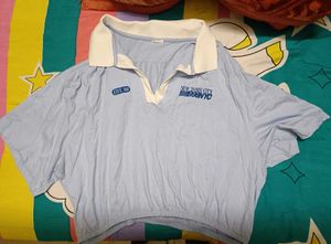 Light Blue "NYC 1998" Collared Top