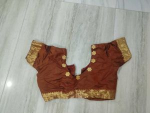 Elegant Brown Silk Blouse