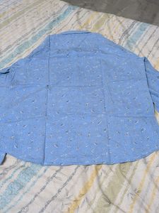Men's Slim Fit Blue Floral Shirt