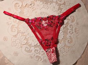 Stunning Red Floral Lace Thong
