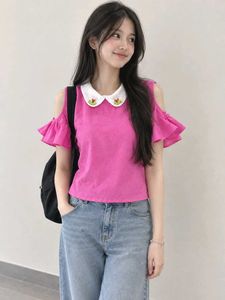 Cute Cold Shoulder Ruffle Top