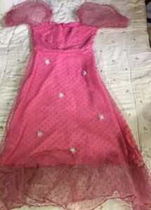 Sunnary cute pink girls designed aesthetic dress
