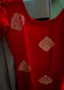 Elegant Red Embroidered kurti
