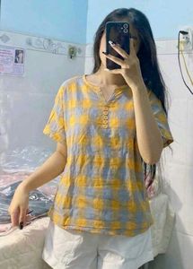 Plaid Button-Up Top