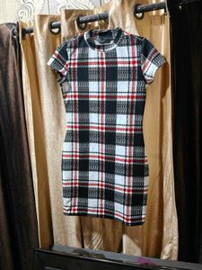 Trendy Plaid Bodycon Mini Dress shein