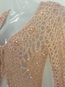 PEARLS CROCHET CROP JACKETS