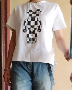 White Graphic Bear T-Shirt