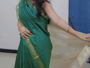 Elegant Teal Green Saree with Gold Border