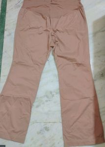 Skin Color Cargo Cotton Pant For 40 Waist