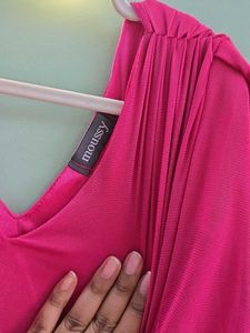 Vibrant Pink Flowy Mini kaftan Dress
