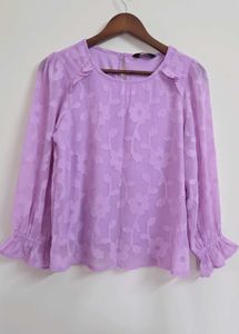 Lavender Floral Blouse top