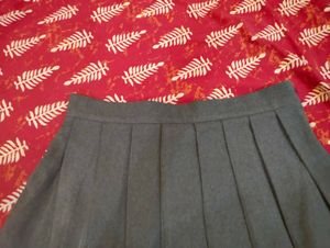 Grey Pleated Skirt