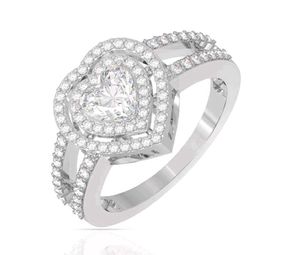 Heart Design Cubic Zirconia Ring