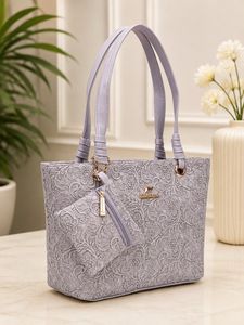 Elegant Pink Lace Tote Bag with Coin Purse