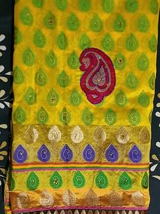 Elegant Yellow Chanderi Saree Perfect For Haldi