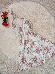 Floral Halter Neck Maxi Dress