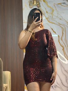Sparkling One-Shoulder Mini Dress