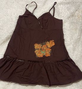 Y2K Brown sleeveless top🤎
