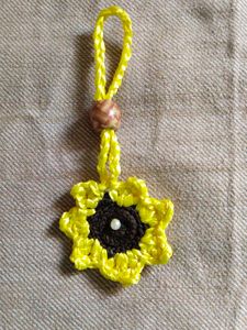 Handmade Crochet Sunflower Keychain/Bag Charm