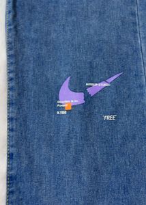 Stylish Wide-Leg Blue Denim Jeans