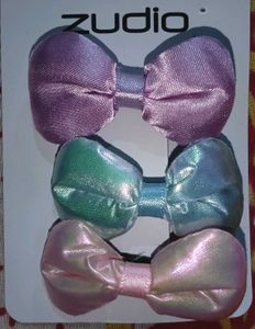 Zudio Pastel Bow Hair Clips (Set of 3)