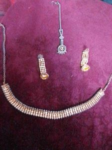 Necklace, Earrings &amp; Maang Tikka Set