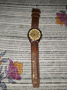Classic Brown Leather Strap Watch