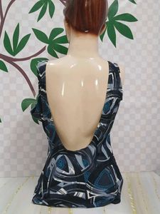 (909)Abstract Print One-Piece Swimsuit