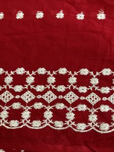 Damaged Red Cotton N Purple Saree For Grabs