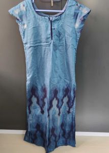 Blue Ombre Ikat Print Kurta