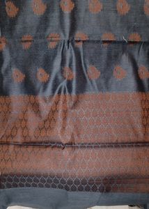 New UNUSED Cotton Saree In Charcoal Colour