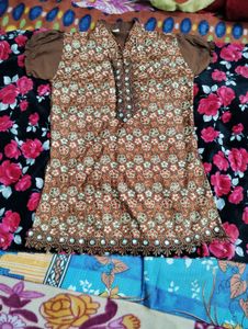 Crystal-Buttoned Top With White Skirt, & Jacket