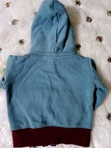 Kids Blue Hooded Zip-Up Jacket