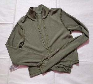 Ribbed Zip-Up Jacket