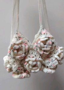 Boho Crochet Flower Shoulder Bag