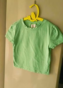 H&M Green Crop T-Shirt