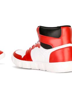 High-Top Sneakers - Red &amp; White