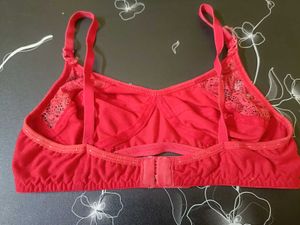 Red Lace Trim Bra