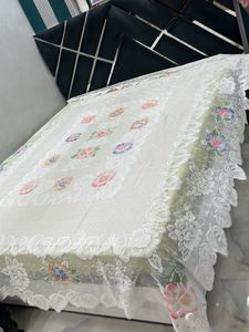 combo Vintage White/golden Net Double Bed Sheets -
