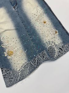 Embellished Denim Skirt