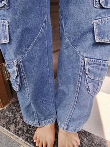 Women's Blue Cargo Jeans